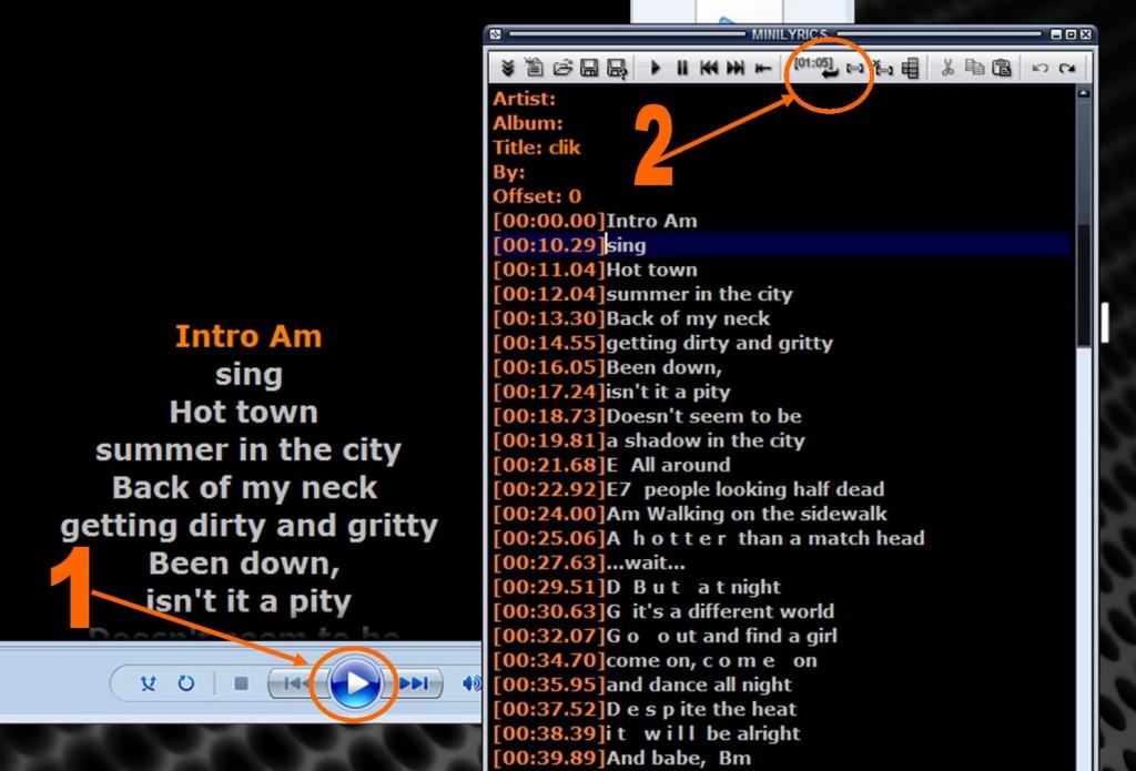 Minilyrics How to syncronize the lyrics with the song